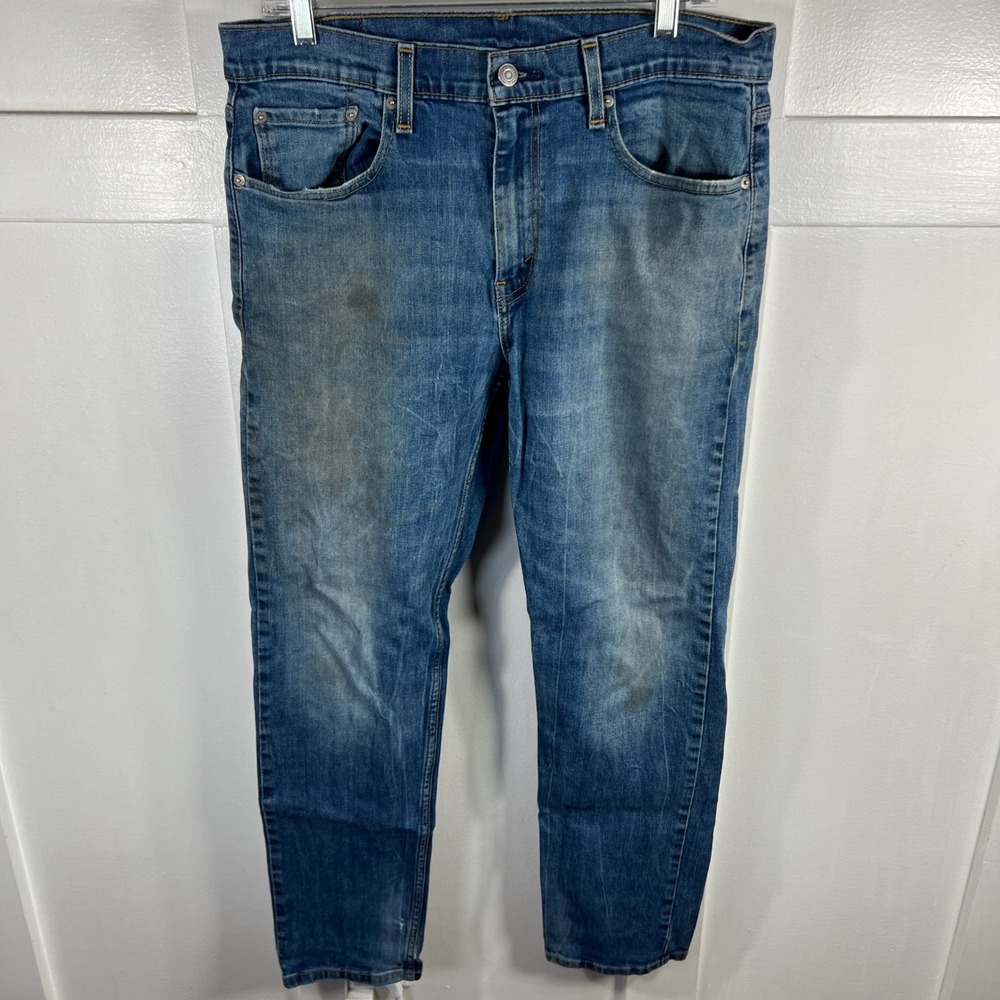 Levis 502 Regular Taper Jeans Mens 33x32 Blue Medium Wash Stretch 29507-0003